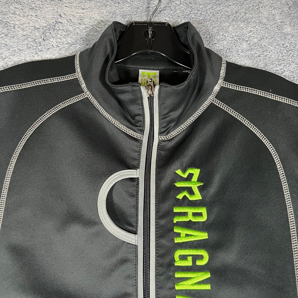 Ragnar Relay Series Mens XL Black Full Zip Performance Jacket Lime Green Logo - Picture 2 of 16